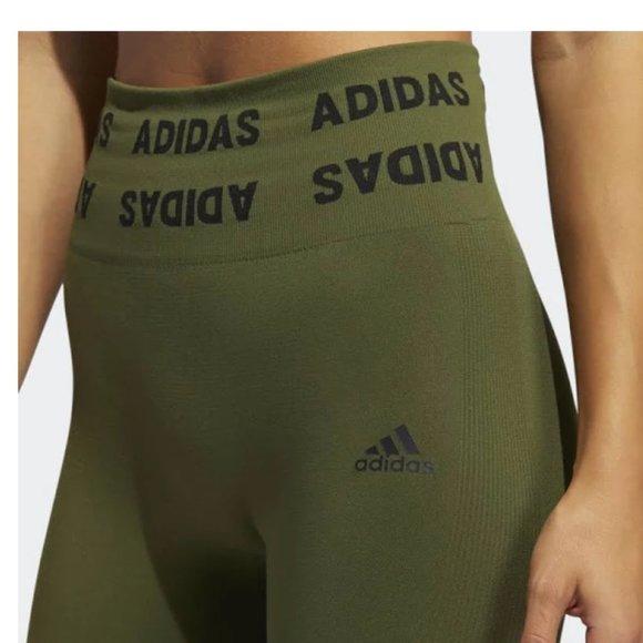 Adidas Women's Aeroknit 7/8 Leggings - Dark Green Size: Medium - Picture 3 of 5